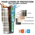 thumbnail image 7 of 30oz Brown and White Checkerboard Checkered Pattern Tumblers Stainless Steel Tumbler with Lid and Straw,Vacuum Insulated Double Wall Travel Tumbler Cups Mug with Cleaning Brush for Coffee,Tea, 7 of 7