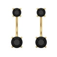 thumbnail image 3 of 3 ct Screw-Back Stud Earrings for Women | 6.5mm Round Cut Natural Onyx | 18K Yellow Gold, 3 of 5