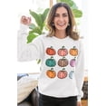 thumbnail image 5 of Casual Long Sleeve Crew Neck Sweatshirt - Beige with Pumpkin Print, 5 of 12