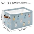 thumbnail image 4 of Yayeee 2 Pack Canvas Storage Basket with Handles for Shelves Fabric Bins Closet Organizer, Blue Rabbits, 4 of 8