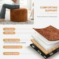thumbnail image 6 of Zesthouse 22.6" Wide Round Ottoman, Modern Ottoman Coffee Table for Living Room, Chenille Fabric Couch Foot Rest, Upholstered Footstool for Makeup Room, Bedroom, Entryway, Brown, 6 of 9