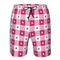 thumbnail image 4 of Kdxio Plaid Heart Pattern Mens Casual Shorts - Drawstring Summer Beach Sports Shorts for Men, 4 of 9