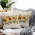 thumbnail image 5 of Outdoor Waterproof Pillow Covers Pack of 2, Summer Flowers Retro Starfish Conch Linen Texture Decorative Throw Pillowcases Cushion Covers for Garden Patio Tent Sofa Couch, 18x18 inch, 5 of 8