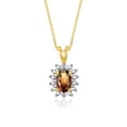 thumbnail image 4 of RYLOS Women's Yellow Gold Plated Silver Birthstone Set: Ring, Earring & Pendant Necklace. Gemstone & Diamonds, 6X4MM Smoky Quartz June Birthstone. Perfectly Matching Friendship Jewelry Size 5, 4 of 10