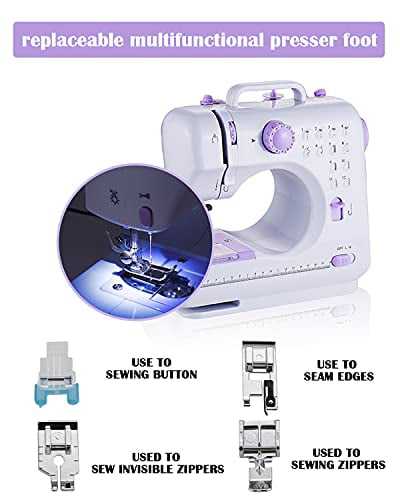 Storage Drawer HYEASTR Sewing Machine Electric Household Sewing Machines for Beginners 12 Built-in Stitches 2 Speed with Foot Pedal，Light
