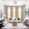 thumbnail image 2 of Tan Curtains 96 Inches Long for Living Room Dining 2 Panel Rod Pocket Semi Sheer Linen Drape Burlap Primitive Neutral Rustic Decor Light Filtering Brown Curtain for Bedroom Cafe Khaki Camel 8 Ft 52x96, 2 of 8