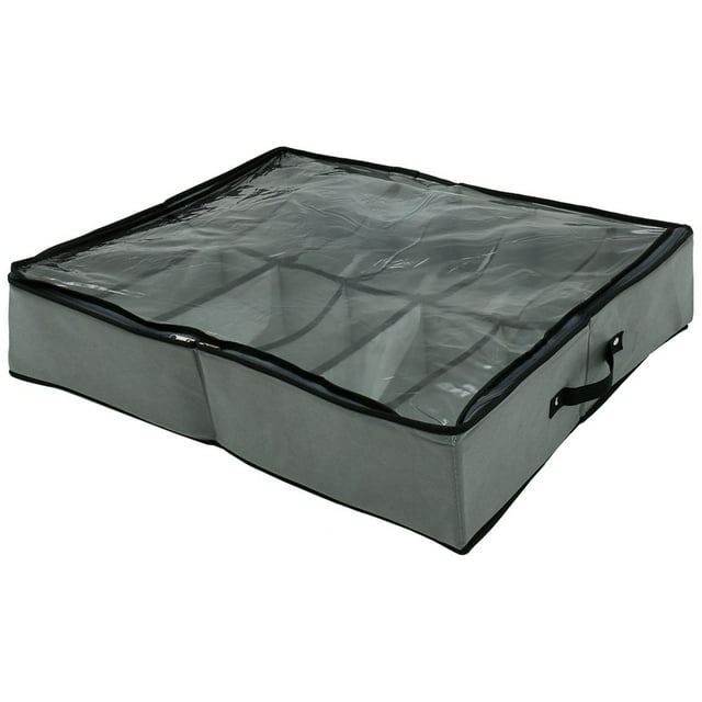 POINTERTECK Underbed Shoes Storage Bags 45L Large Capacity Underbed Shoes Storage Box with Reinforced handles and Transparent Lid Foldable Underbed Shoes Storage Containers for Clothing S