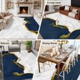 thumbnail image 6 of Navy Blue Gold Marble 5'x8' Area Rug for Living Room, Modern Abstract Marble Crack Texture Non-Slip Rugs for Bedroom Nursery Dining Room, StainResistant Low-Pile Kitchen Carpet Large Entryway Rugs, 6 of 9