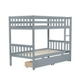 thumbnail image 6 of Bellemave Bunk Bed Twin Over Twin with Storage, Solid Wood Bunk Bed Frame with 2 Drawers, Twin Bunk Beds Built-in Ladder for Bedroom (Gray), 6 of 8