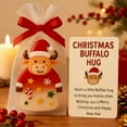 thumbnail image 3 of Dserfhy Christmas Pocket Hug Gift Mini Buffalo Pocket Hug Token with Heartwarming Cards Emotional Support Gifts for Friends Family, 3 of 8