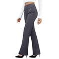 thumbnail image 2 of OIOLOYJM Women Dress Pants Stretchy Wide Leg Business Work Yoga Pants High Waisted Casual Pull On Trouserwith Pockets Dark Gray_#006 S, 2 of 7