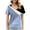 Sky Blue, variant on Short Sleeve Shirts for Women, Womens Casual V Neck Tops Loose Fit Color Block Shirts Short Sleeve Striped Button Down Tees Blouses for Summer