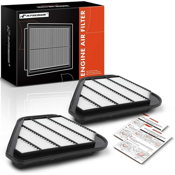 A-Premium 2-PC Engine Air Filter Compatible with Buick Enclave & Chevrolet Traverse & GMC Acadia & Saturn Outlook, 2007-2017, Rigid Panel, Replace# 15278634