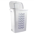 thumbnail image 5 of Ultra Wheeled Laundry Hamper with Lid, Handle and Wheels for Easy Rolling of Clothes to and from the Laundry Room, Plastic, White, 1-Pack, 5 of 6