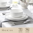 thumbnail image 3 of Juego de vajilla MALACASA LUNA 24 piezas de porcelana blanca, 3 of 7