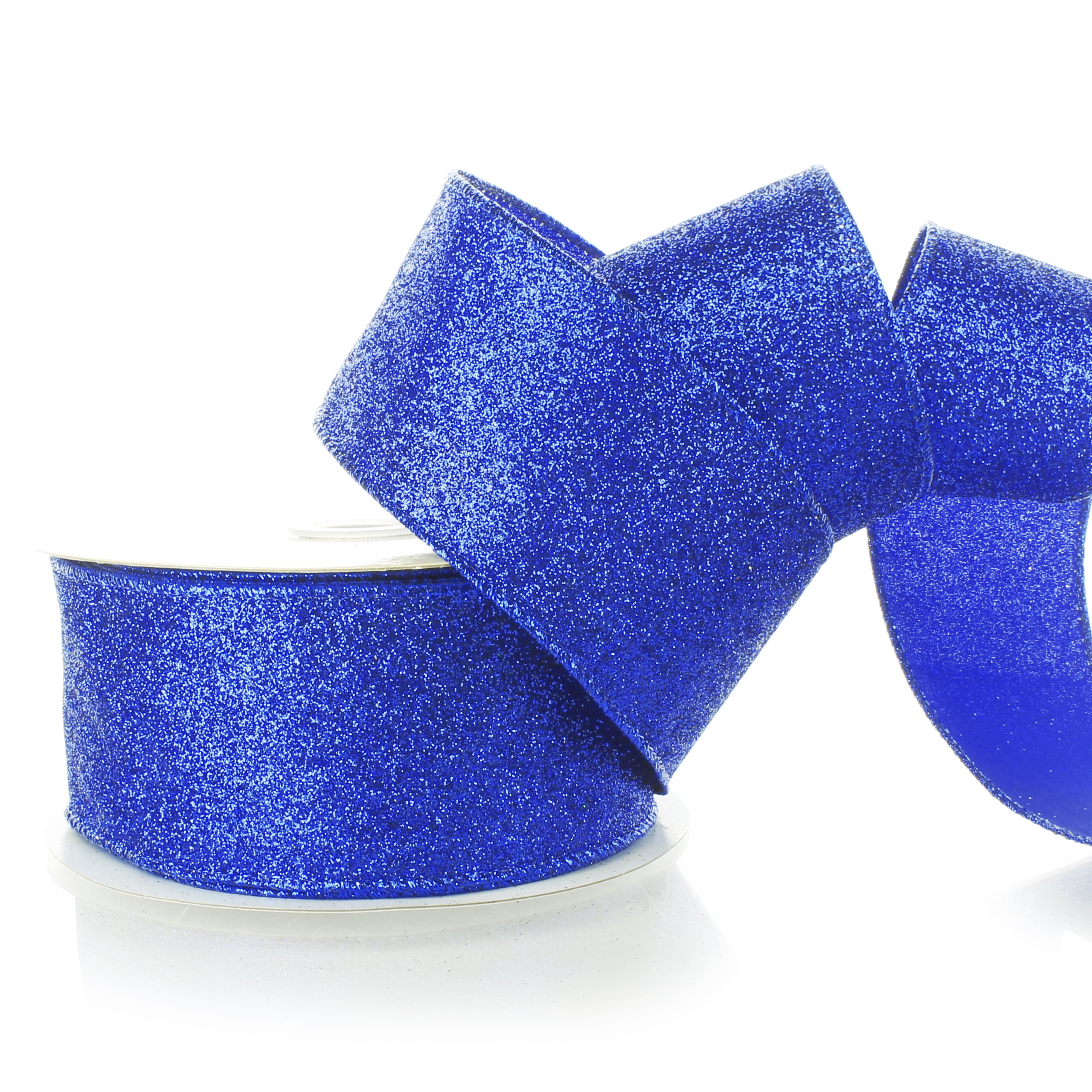 Wired Ribbon * Glitter Royal Blue Shimmer Canvas * 5/8 x 10 Yards * R –  Personal Lee Yours