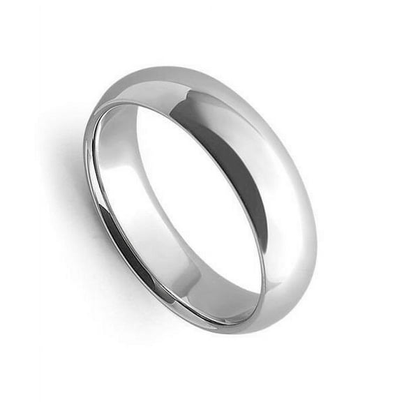Mens Women Solid 14K White Gold Plain Wedding Ring Band Comfort Fit 6MM Size 5