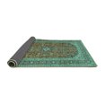 thumbnail image 2 of Ahgly Company Indoor Square Medallion Turquoise Blue Traditional Area Rugs, 4' Square, 2 of 4
