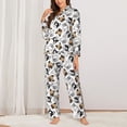 thumbnail image 2 of Honeii French Bulldog3 print Women's Pajama Sets Long Sleeve Button Down Sleepwear Nightwear Soft Pjs Lounge Sets-XX-Large, 2 of 7