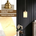 thumbnail image 6 of Natural Alabaster Modern Pendant Light Gold Brass Kitchen Island Bedroom Living Room, 6 of 12