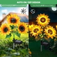 thumbnail image 4 of Luces solares para jardín NESSTU, paquete de 3 unidades, con forma de girasol, LED, impermeables, 4 of 7