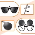 thumbnail image 5 of Gafas de Sol con Clip Polarizado, Lentes de Vidrio, Marco Metálico Redondo, Protección UV400, Anti-Resplandor, Para Usar Sobre Anteojos, 5 of 5