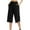 Black, variant on ABATAB Workout Capri for Women Wide Leg Capris Dressy Casual Summer Elastic Waist Crop Running Pants with Pockets