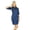 Blue, variant on Bimba Women Casual Denim Dress 3/4 Sleeve Collar Shirt Stlye Dress.