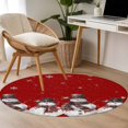 thumbnail image 4 of Round Rugs 3Ft, Red Snowman Christmas Round Area Rug Washable Indoor Throw Carpet, Birds Xmas Snowflake Small Non Slip Circle Rug for Bedroom Living Room Home Decor Aesthetic, 4 of 8