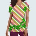 thumbnail image 4 of Blouses Funicet pour Femmes,Shorts pour Femmes,Uniforme de Travail à Manches Courtes pour Femmes à Col en V Imprimé avec Poche Blouse,Blouses pour Femmes Mode,Blouses à Manches Courtes pour Femmes, 4 of 5