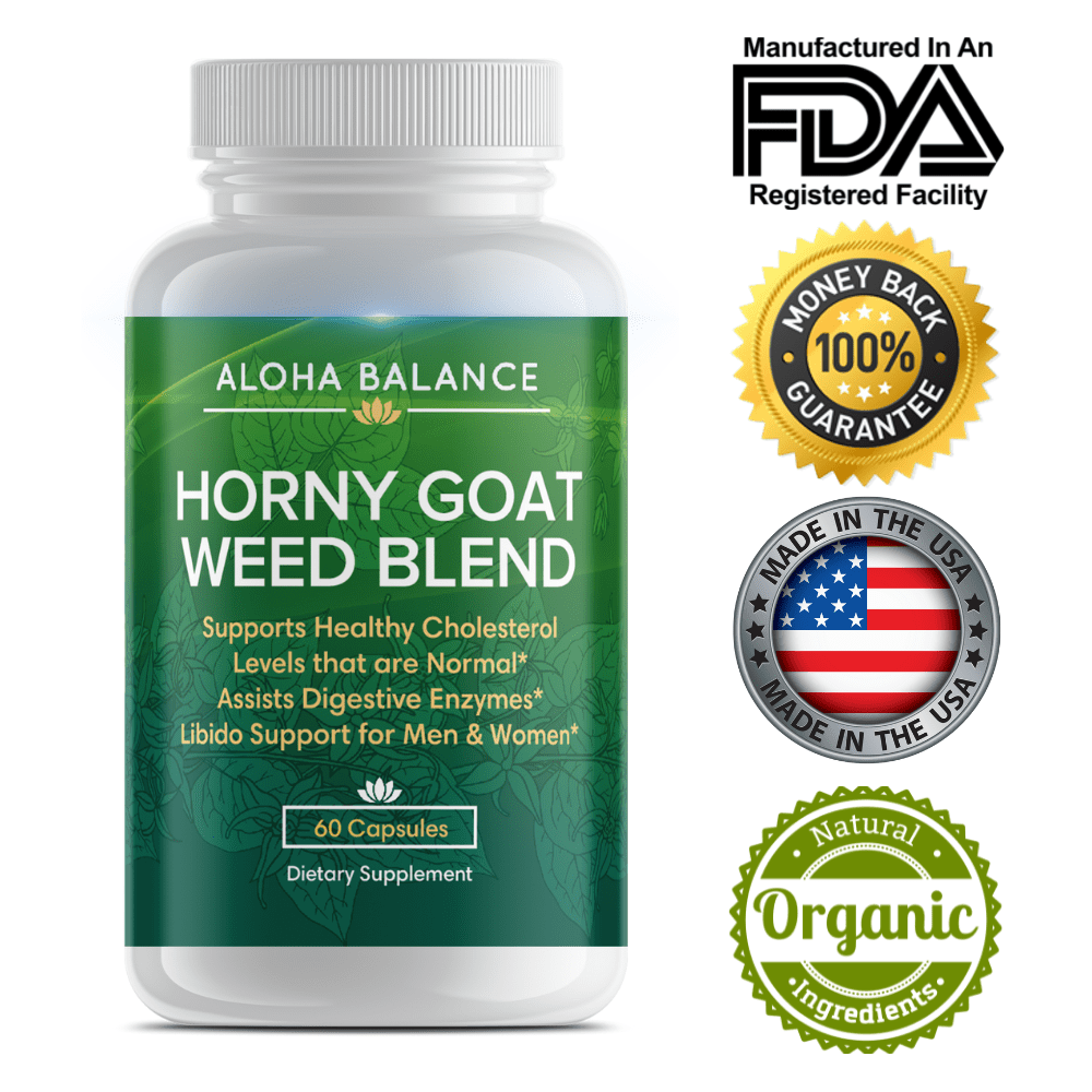 Horny Goat Weed Blend Libido Support Natural Suplement For Men And Women By Aloha Balance 6777