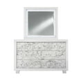 thumbnail image 1 of HomeRoots 384040 Modern White Mirror with Faux Marble Border Detail LED Lightning, 1 of 1