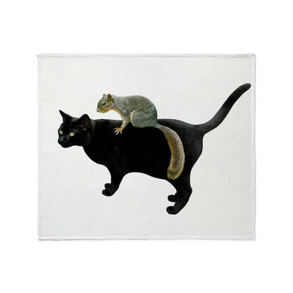 CafePress - Squirrel On Cat Throw Blanket - Soft Fleece Throw Blanket, 50"x60" for All Ages
