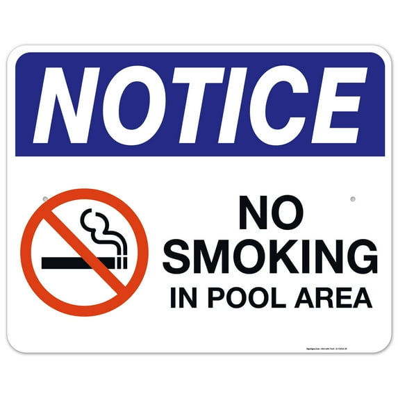 No Smoking In Pool Area Sign,