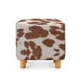 thumbnail image 2 of SCRAWLGOD Fur Pattern Cow Print Brown Beige Ottoman Cover Square Slipcovers, Stretch Footrest Stool Cover for Ottoman Square, Soft Foot Stool Covers Protector with Nonslip Elastic Bottom, 2 of 7