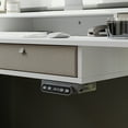 thumbnail image 4 of FEZIBO 63 x 24 Inch Height Adjustable Electric Standing Desk with Double Drawer, Stand Up Table with Storage Shelf, Sit Stand Desk with Splice Board, White Frame/White Top, 4 of 8