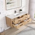 thumbnail image 6 of Cristo 55" Fir Wood Brown Single Bath Vanity with Fish Maw White Quartz Stone, 6 of 15