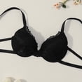 thumbnail image 4 of Inglocry Lace Nursing Bra, Wirefree Padded Nursing Bras for Breastfeeding, V Neck Maternity Bra for Pregnancy, Soft Lace Black 75C, 4 of 6