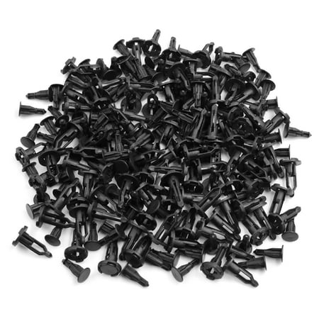 

100pcs 10mm Hole Black Car Fender Plastic Rivets Push Pin Fastener Clips