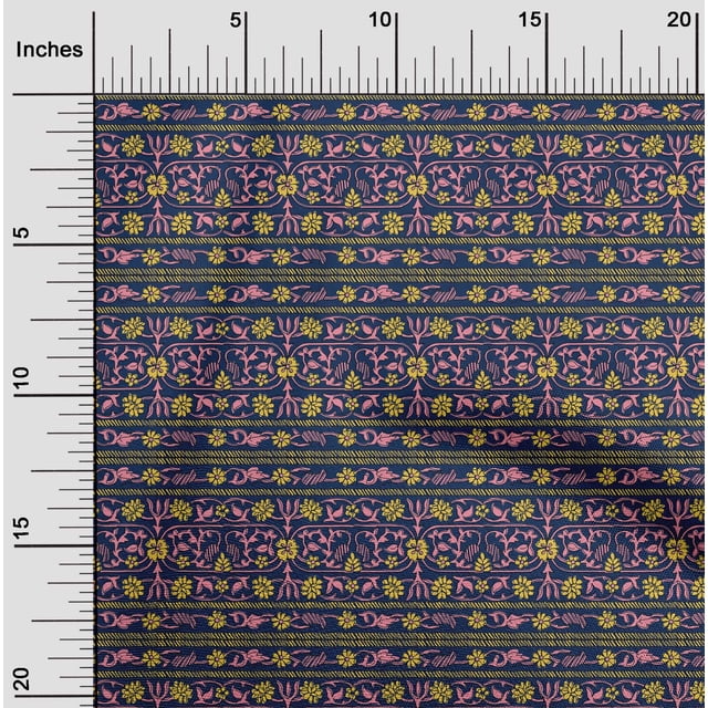 oneOone Georgette Viscose Fabric Leaves & Floral Block Fabric Prints By Yard 42 Inch Wide
