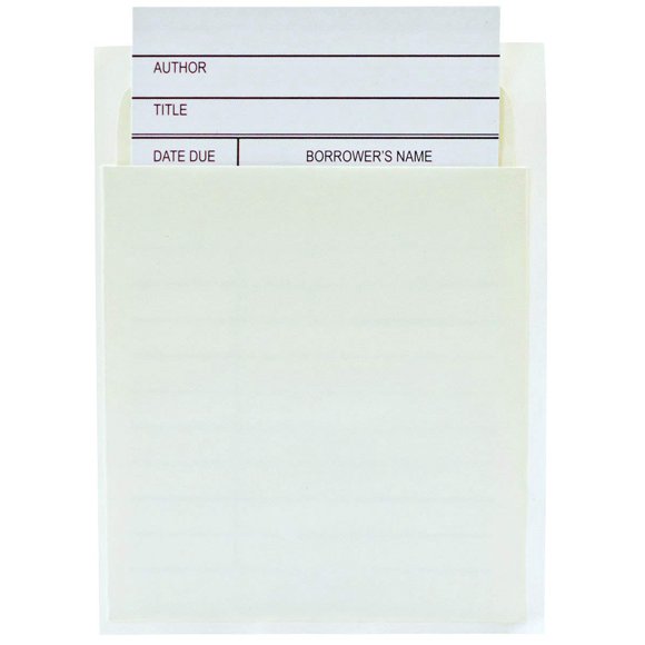 Jot & Mark Library Kit with 100 Book Card Pockets and Catalog Checkout Cards | Perfect for creating School Classroom, Church, Social Group and Personal Libraries
