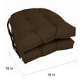 thumbnail image 4 of Blazing Needles  16-inch U-shaped Dining Chair Cushions (Set of 2) - 16" x 16" Chocolate, 4 of 5