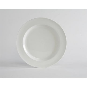 Tuxton China AMU-002 AlumaTux Modena 6.25 in. Rolled Edge Plate - Pearl White  - 3 Dozen