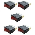 thumbnail image 1 of 5X Rocker Switch ON OFF Bright Bipolar 28X10mm 250V 15A 3 Terminals RED, 1 of 4