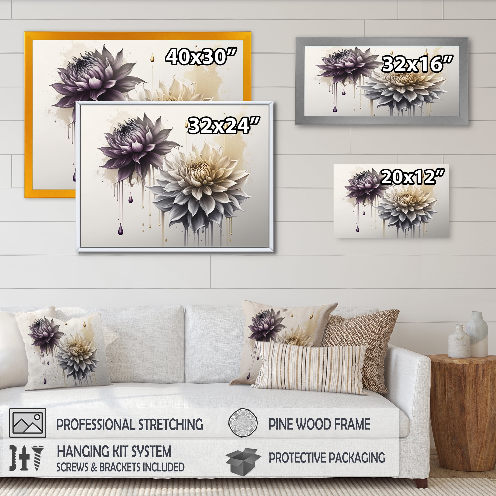 Designart Dahlia Flower III Canvas Wall Art
