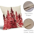 thumbnail image 4 of Christmas Tree Pillow Covers 18x18 Set of 2 Xmas Rustic Nature Themed Red Forest Decorative Outdoor Pillowcases Winter Gift Holiday Farmhouse Throw Cushion Case Decor for Couch Sofa Bed, 4 of 6