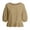*Khaki, variant on ClodeEU Women's Round Neck Bubble 3/4 Sleeve Tops,Casual Ruff Hem Cropped Blouses ,Women's Plus L