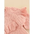 thumbnail image 6 of Bagilaanoe Newborn Baby Girl Knit Rompers Hollow Out Long Sleeve Bodysuit Sweater 3M 6M 9M 12M 18M 24M Infant Ribbed One Piece Jumpsuit, 6 of 9