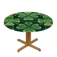thumbnail image 3 of BANET  St Patricks Round Tablecloths Green Shamrocks with Plaid Circular Table Cover Washable Polyester for Dining Table, Buffet Parties and Camping 31"-35, 3 of 8