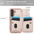 thumbnail image 6 of for Samsung Galaxy A14 5G 6.6-inch Crossbody Wallet Case, Women Flip Cover Flower Design PU Leather Kickstand Card Slots Wrist Strap Lanyard Purse Phone Case for Galaxy A14 5G 6.6-inch, Rosegold, 6 of 9
